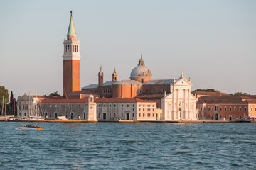 Fototapeta premium San Giorgio Maggiore Church in the Background - Beautiful and Serene Empty View in Venice
