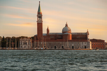 Fototapeta na wymiar Panoramic view at San Giorgio Maggiore island, Venice, Veneto, Italy