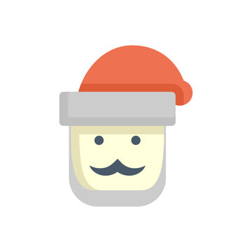 Santa claus vector icon design isolated on white background. That is people with costume or red hat. Who bring gifts on christmas eve of toys and candy to children in winter season or december.
