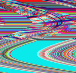 Glitch psychedelic background Old TV screen error Digital pixel noise abstract design Photo glitch Television signal fail. Technical problem grunge wallpaper. Colorful noise