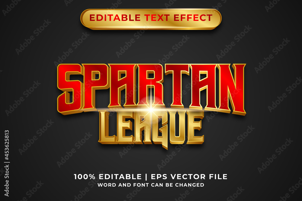 Wall mural Editable text effect - Spartan League luxury template style premium vector