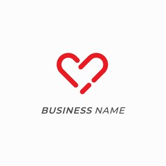 logo creative heart red bold
