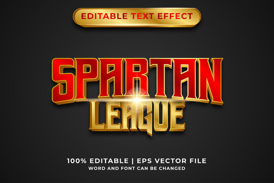 Editable text effect - Spartan League luxury template style premium vector