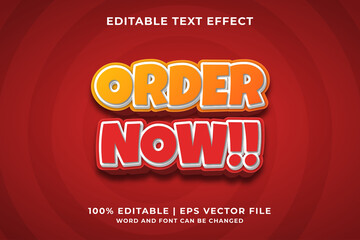 Fototapeta na wymiar Editable text effect - Order Now 3d template style premium vector