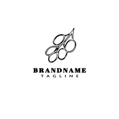 berries cartoon logo icon template black isolated vector illustration