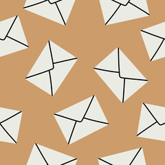 Letter in an envelope vector seamless pattern