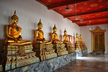 Phra Rabieng, All Buddha images are covered with gold leaves at Wat Pho also spelled Wat Po, is a...