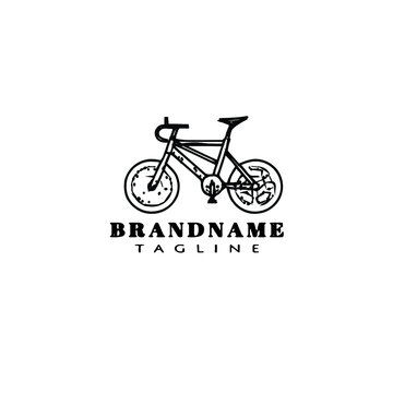 bike cartoon logo icon design template black isolated illustration
