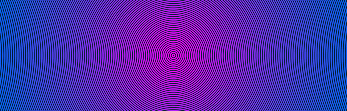 Wide futuristic technological background with concentric circles