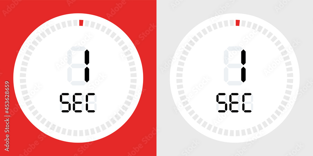Poster 1 seconds timer clock vector illustration