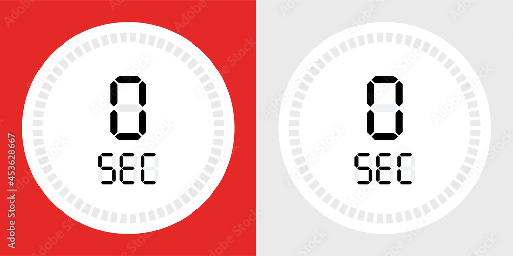 Poster Time, clock, stopwatch, timer progress circles with 0 seconds icon