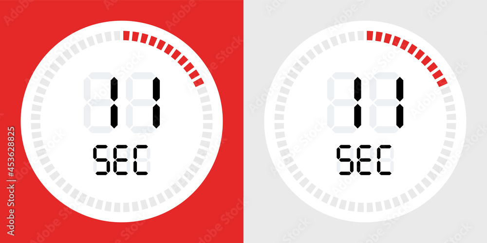 Poster 11 second timer clock vector illustration
