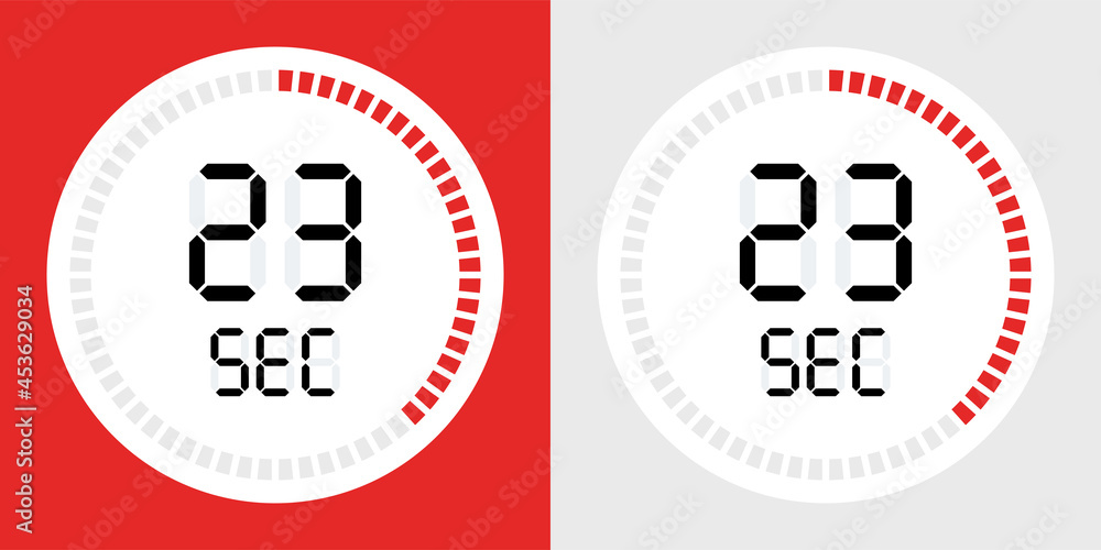 Poster Timer countdown with 23 seconds icon. Time interval