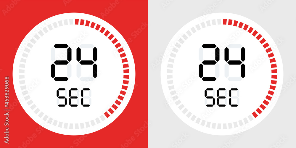 Poster 24 seconds counting timer icon.