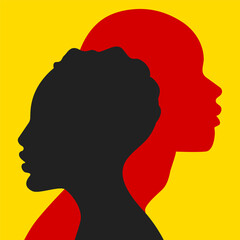 faces of man and woman