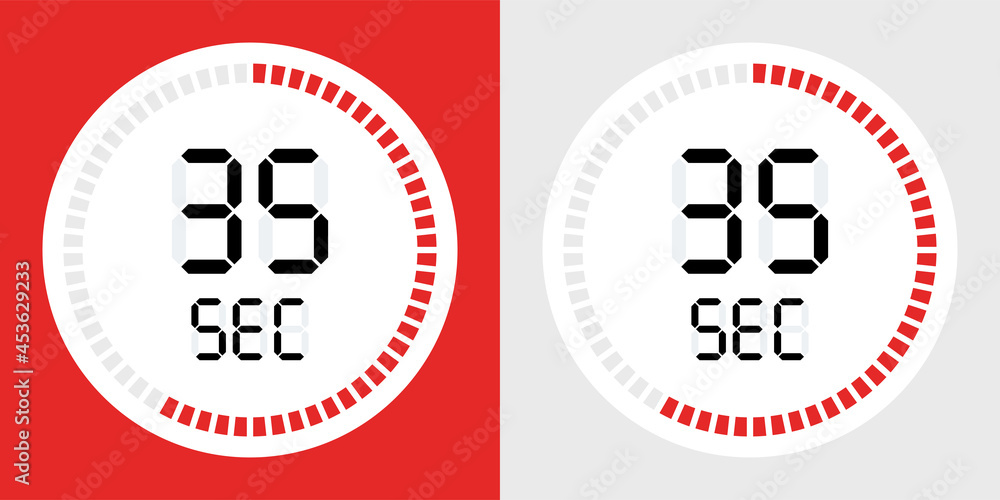 Poster Timer countdown with 35 seconds icon