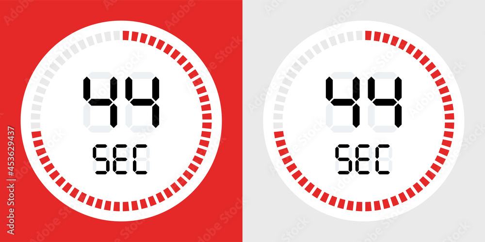 Poster Stopwatch, timer icon. 44 seconds counting symbol
