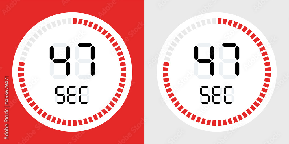 Poster 47 second timer clock icon vector illustration