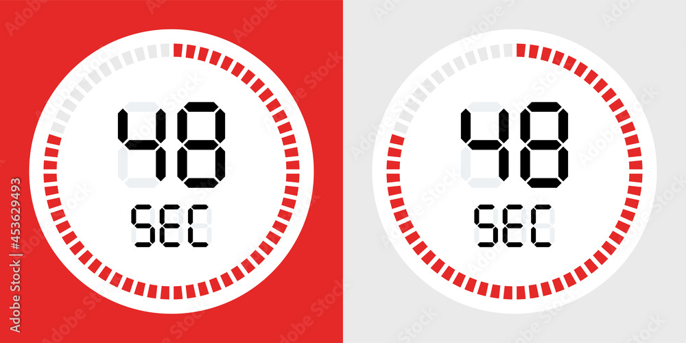Poster 48 second timer clock icon.