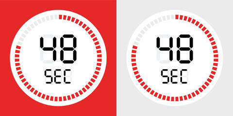 48 second timer clock icon.
