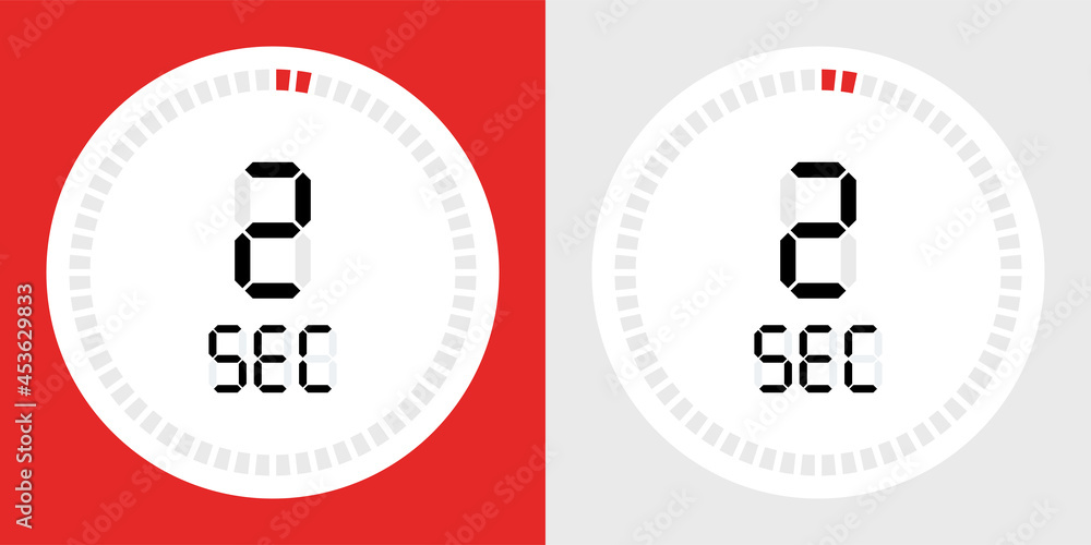 Poster 2 seconds timer clock icon vector illustration.