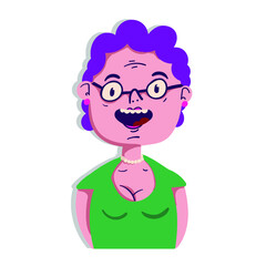 cartoon woman with a smile