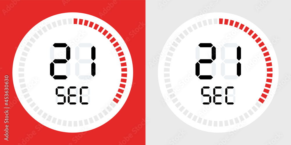 Poster Timer countdown with 21 seconds icon.