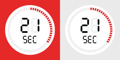 Timer countdown with 21 seconds icon.