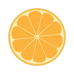 Fototapeta na wymiar Isolated circle of juicy yellow color lemon on white background .Vector illustration.