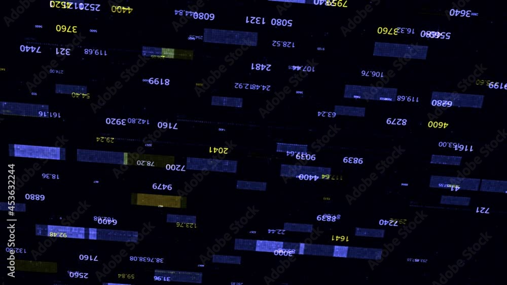 Poster abstract background with data network and analysis in process, seamless loop. animation. encrypted i
