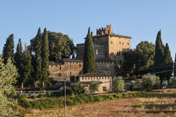 Vista generale di un castello medievale