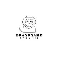 cute lion logo template icon vector illustration