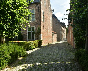 Ruelle typique à pavés au Grand Béguinage de Louvain en Brabant flamand 