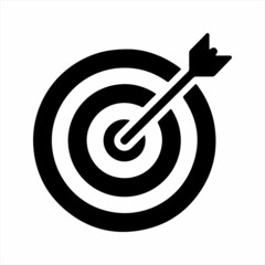 Business target icon. Vector and glyph