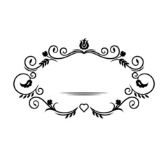 VINTAGE frame template. Decorative floral elements for the design of wedding cards and prints. Abstract plant motives. Vector illustration.