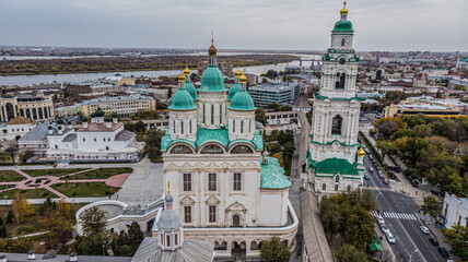 Fototapeta na wymiar view of the Astrakhan Kremlin from above