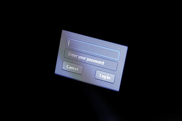 Simple computer display enter your password box prompt, username, user credentials data input,...