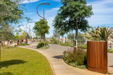 Rimini, Italy "Parco del mare" the new suggestive and attractive park of the sea on the beach of Rimini. Opened in 2021.
