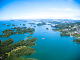 夏の九十九島の空撮