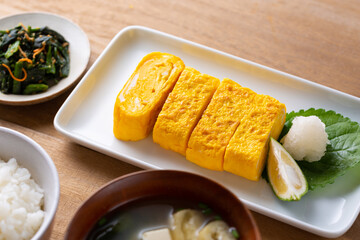 朝食の卵焼き