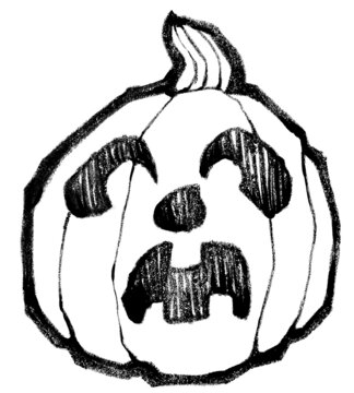 recommend clip art: 笑顔のカボチャの線画