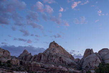 Dawn Breaks Over White Rocks in Capitol Reef