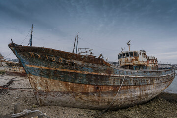 Detail of shipwrecks in Camaret Sur Mer.