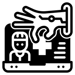 remote medicine glyph icon