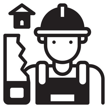 carpenter glyph icon