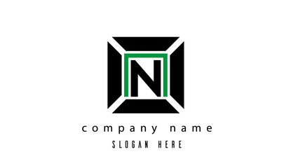 N creative media single latter logo