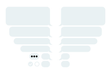Chatting sms app template bubbles. SMS chat composer. Phone chat mockup bubble. Vector illustration isolated on white background.