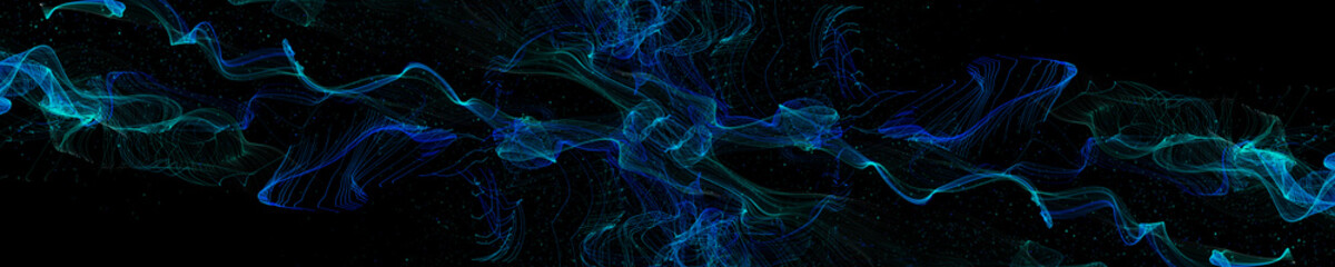 Dark Transparent Blue Wide Background and Space for Title