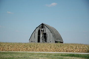 Abandoned weathered barn in rural Ohio. 