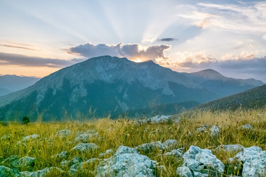 Sunset in muntain
